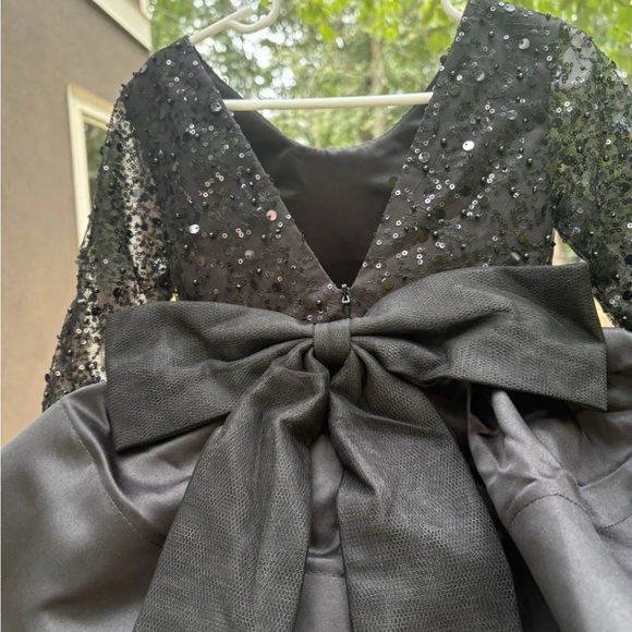 Black toddler formal tutu dress with sequins. - Picture 4 of 6
